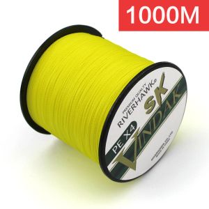 Lignes Super Power 1000m PE Ligne de pêche tressée PE 4 Stron 1080 lb ligne de pêche multifilament pour le fil de pêche à la carpe