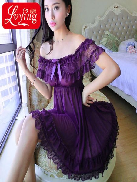 lencería pijamas extrema tentación sexy mujer transparente tul sospeche camiseta falda china versión coreana7153019