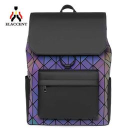 Lingge Men's Backpack Fashion Brand Street Trend College Student High School Schoolbag Computer Riding Reflective