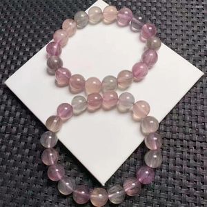Bracelets de liaison 10,5 mm Bracelet de fluorite de plumes naturelles Fashion Crystal Quartz bijoux de pierres précieuses Reiki Guérison cadeau pour les femmes 1pcs