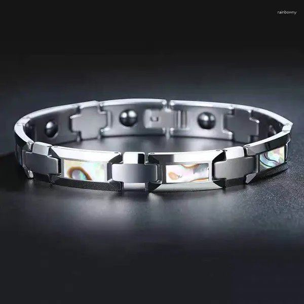 Bracelets à maillons 10mm lourd Punk tungstène acier Bracelet magnétique bijoux hommes femmes Hiphop coquille hématite aimant santé énergie chaîne bracelet
