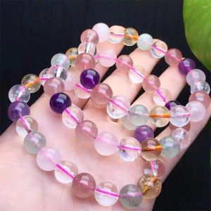 Linkarmbanden 10 mm natuurlijke kristalkwarts armband vrouwen mooie kleurrijke energie genezende mode edelsteen sieraden 1 stks