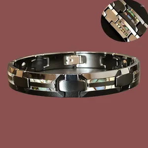 Bracelets à maillons 10mm Punk Noir Céramique Homme Santé Énergie Bracelet Hommes Femmes Hiphop Hématite Magnétique Shell Bangle Avantages Arthrite