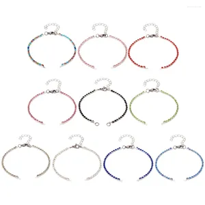 Bracelets à maillons en fer et laiton pour femmes, 10 pièces, chaîne en verre strass, connecteur, breloques, accessoires de fabrication de bijoux
