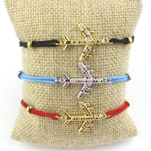 Pulseras de eslabones, 10 unidades por lote, pulsera de Micro pavé de circonita cúbica de avión Multicolor con conector Cz, joyería al por mayor