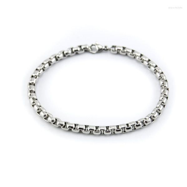 Bracelets à maillons pour hommes, boîte Rolo carrée à bijoux, 8.25 pouces de longueur, en acier inoxydable, beau, haute qualité, vente en gros, 10 pièces