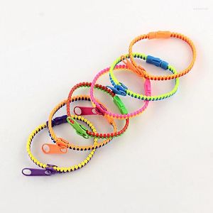 Bracelets à maillons 10 pièces, bracelets à fermeture éclair en plastique, couleur mixte pour enfants, cadeaux créatifs, accessoires de bijoux 190x5.5mm