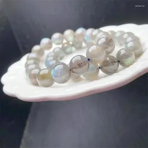 Bracelets à maillons 11mm, Labradorite naturelle, Quartz, perles rondes extensibles, bijoux pour femmes