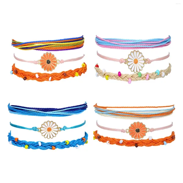 Bracelets de liaison 12 pièces tressées Stretch Amitié boho Boho Bracelet Corde String Bijoux pour femmes adolescents Girls