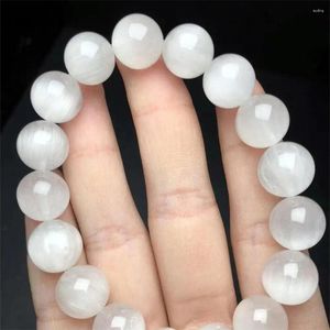 Bracelets de liaison 12 mm Bracelet de quartz à cheveux blancs naturels pour femmes accessoires de bijoux de charme dopamine d'été 1pcs
