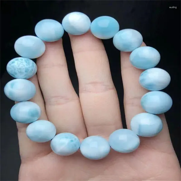 Bracelets de liaison 13 mm Bracelet Larimar naturel Fashion Fashion Guérison Crystal Rounds Lovers Gift Bijoux 1PCS