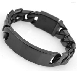 Pulseras de enlace de 17 mm Bangle de acero inoxidable de acero inoxidable Diseño de identificación negra Miami CUT CUBANA Pulsera para hombres Pulsera para hombres 8.46 "Navidad