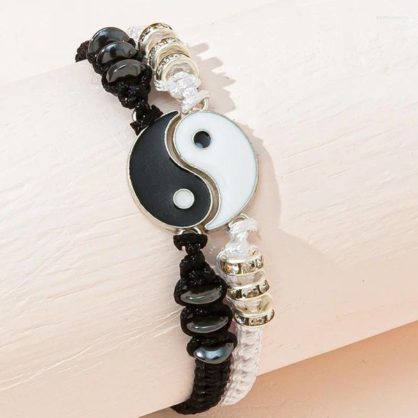 Bracelets liens 1pair couple bracelet chinois rétro tai chi potit