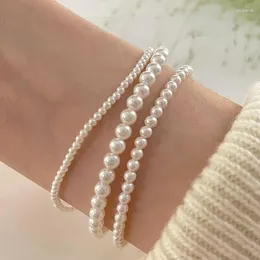 Bracelets à maillons 2/3/4Mm, Imitation de perles, pour femmes et filles, Simple, coréen, doux, Style romantique, bijoux, cadeau d'anniversaire, goutte