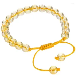 Bracelets à maillons 2 pièces Bracelet de pierres précieuses citrine perlé à la mode pour femmes filles adolescentes