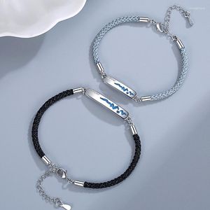 Bracelets à maillons 2 pièces alliage personnalisé Bracelets de Couple chaîne réglable bracelet changement de température couleur humeur correspondant femmes A5KE