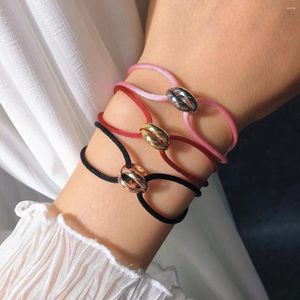 Link Armbanden 2 ronde cirkels Verkoop van armband multicolor touwketen verstelbare grootte voor vrouwen man festival sieraden geschenken