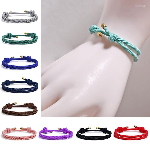 Bracelets à maillons minimalistes en corde Milan pour hommes et femmes, réglables à la main, en fil rouge, pour Couple, cadeau pour ami, 2023