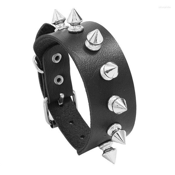 Bracelets de liaison 2023 Bracelet Punk Faux Leather pour hommes Femmes Spiked Bangle Goth Jewelry Cosplay ACCESSOIRES EMO ACCESSOIRES