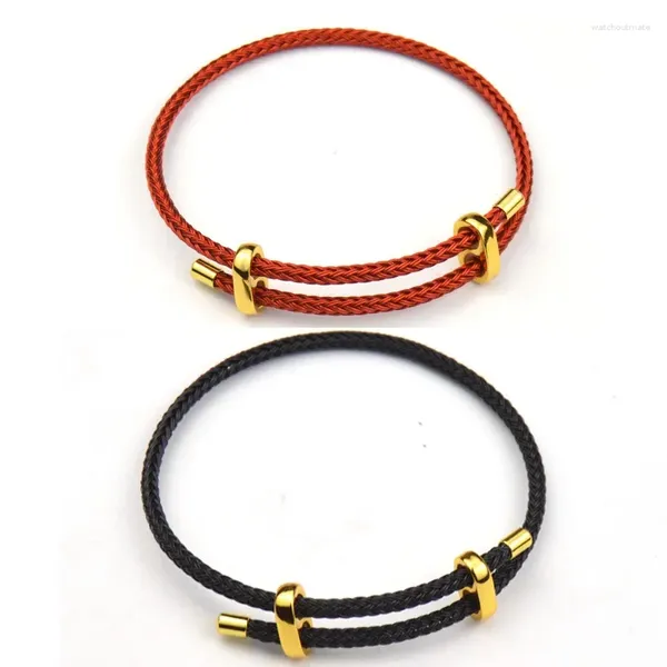 Pulseras de eslabones 2023 Pulsera de acero inoxidable para hombres Mujeres 3 mm Alambre Doble capa trenzada Impermeable DIY Pareja Joyería