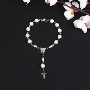 Link Armbanden 2024 Kralen Rozenkrans Armband Christus Jezus Hanger Verjaardag Sieraden Cadeau Voor Vrouwen Mannen Religieus Katholiek