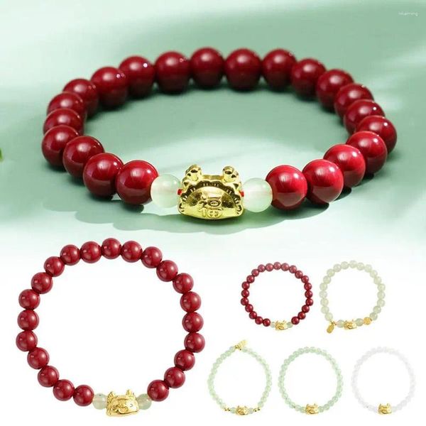 Bracelets à maillons en corde rouge porte-bonheur de l'année du Dragon 2024, bijoux réglables faits à la main de Style chinois pour cadeau de fête de noël