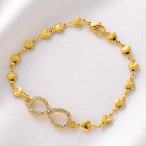 Lien Bracelets 21cm 24K Plaqué Or Charme Numéro 8 En Forme Cheville Éthiopie Afrique Inde USA Pour Homme Femmes Bijoux Cadeaux De Fête De Mariage