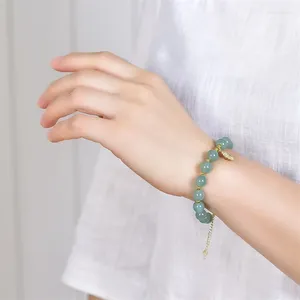 Bracelets de liaison 2pcs Bracelet d'aventurine vert naturel Femmes Reiki Fengsui Énergie de guéris