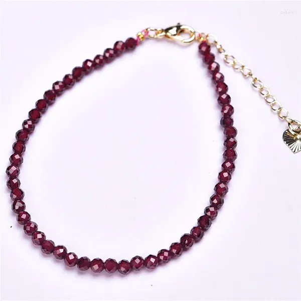 Pulseras de enlace de 3 mm Garno Natural Facet Crystal Reiki Healing Stone Fashion Jewelry Gifting Gifting For Women 1 PCS