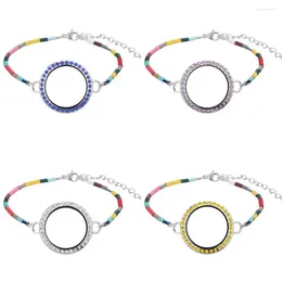 Bracelets de liaison 3pcs / lot 30 mm Mémoire ronde vivante Charme flottante Relicario Lowet Long Tube Pendant Femmes Bracelet Bijoux Making Bulk