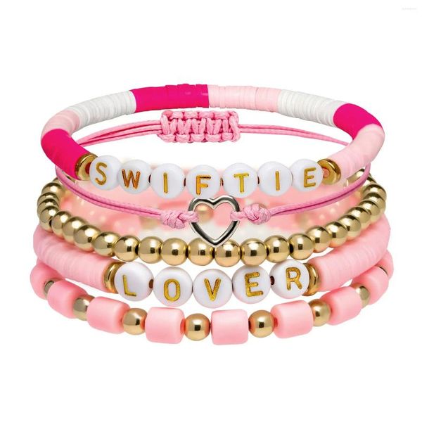 Bracelets à maillons, ensemble de 5 bracelets d'amitié pour femmes et filles, cadeaux perlés inspirés de Taylor, époques mélomane, Punk
