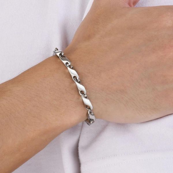 Bracelets à maillons, chaîne de 6.4mm de large pour hommes, chaînes imperméables en acier inoxydable, cadeau pour lui, bijoux