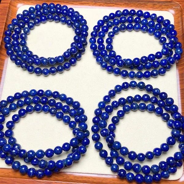Bracelets de liaison 6,5 mm Lapis lazuli Bracelet triple cercle Bracelet Fashion Crystal Quartz bijoux de pierres précieuses Reiki Guérison cadeau pour les femmes 1pcs