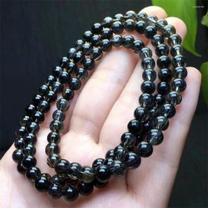 Bracelets à maillons 6mm naturel noir cheveux Quartz Triple cercle Bracelet femmes mode doux Reiki guérison énergie brin filles bijoux cadeau 1 pièces