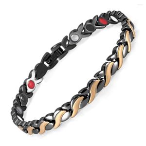 Linkarmbanden 7 mm verstelbare lengte gezondheid gezondheid magnetische armband voor mannen vrouwen roestvrij staal met germanium handketen sieraden geschenk