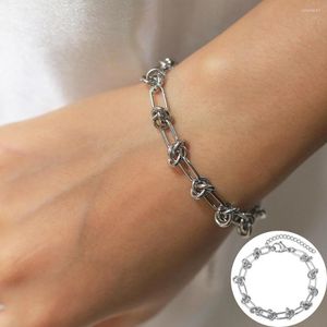 Link Armbanden 7mm knoop voor vrouwelijke mannen lengte verstelbare mode polsband chic roestvrijstalen sieraden geschenken groothandel LDB327