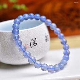 Bracelets de liaison 7 mm bracelet de fluorite bleu naturel Crystal Reiki guérison en pierre bijoux de bijoux cadeau pour les femmes 1pcs