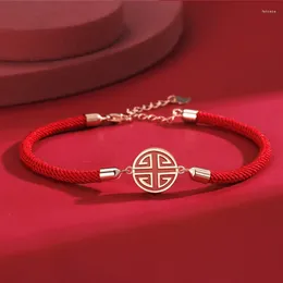 Pulseras de eslabones, pulsera de plata de ley 925 para mujer, amuleto de la suerte, cadena de cuerda de hilo rojo, joyería femenina, regalo para estudiantes 2024