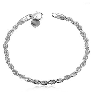 Bracelets à maillons en argent Sterling 925, chaîne torsadée personnalisée pour femmes, pour participer au mariage, attirer l'attention