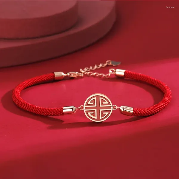 Bracelets à maillons en argent Sterling 925 pour femmes, breloque porte-bonheur, chaîne en fil rouge, bijoux féminins, cadeau d'étudiant 2024