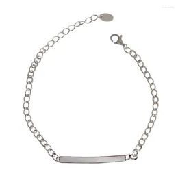 Bracelets de liaison 925 Serling Silver Fine Bijoux Gravable Bar Bar Custom pour les femmes