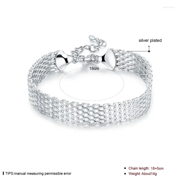 Bracelets à maillons en argent Sterling 925, manchette porte-bonheur tressée, chaîne, bijoux pour femmes et filles, cadeau