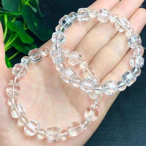 Bracelets à maillons en Quartz clair naturel 9mm, breloques de guérison à la mode personnalisées pour hommes et femmes, bijoux en pierres précieuses, cadeau pour amoureux, 1 pièces