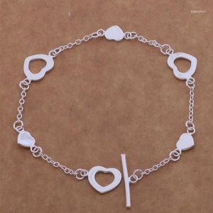 Bracelets à maillons AH130, breloque porte-bonheur couleur argent pour femmes, bijoux à la mode, faux ou vrai cœur/efmamwta Ahvaizca, vente en gros