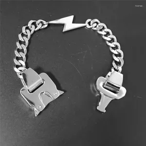 Bracelets à maillons ALYX accessoires Bracelet bouton en métal hommes femmes chaîne collier titane acier Gym