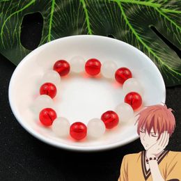 Link armbanden anime fruit mand kyo sohma armband witte rode kristal kralen bangle pulsera voor vrouwen mannen 1: 1 cosplay rekwisieten sieraden cadeau
