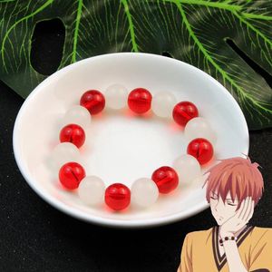 Link armbanden anime fruit mand kyo sohma armband witte rode kristal kralen bangle pulsera voor vrouwen mannen 1: 1 cosplay rekwisieten sieraden cadeau