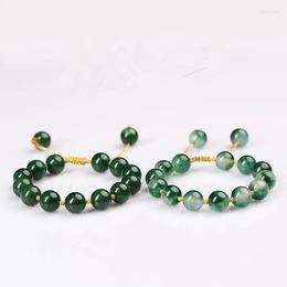 Lien Bracelets Arrivent 10mm Vert Cristal Pierre Ronde Perle Charme Bracelet Bracelet Pour Femmes Filles À La Main Partie De Mariage Bijoux Sl601