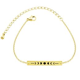 Lien Bracelets Attirer 10 Pcs En Gros Lot Long Gravure Signaux Bar Charme Bracelets Femmes Filles Accessoires De Mode Cadeaux Chaîne