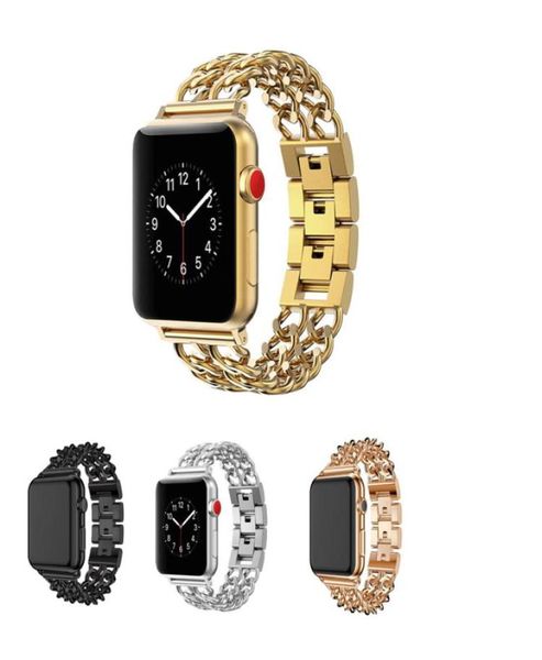 Bands de bracelets de liaison STRAPE D'ACIER APPONDUSEMENT pour Apple Watch Series 123 38mm 42 mm Band Metal Band 4 40mm 44mm4856948